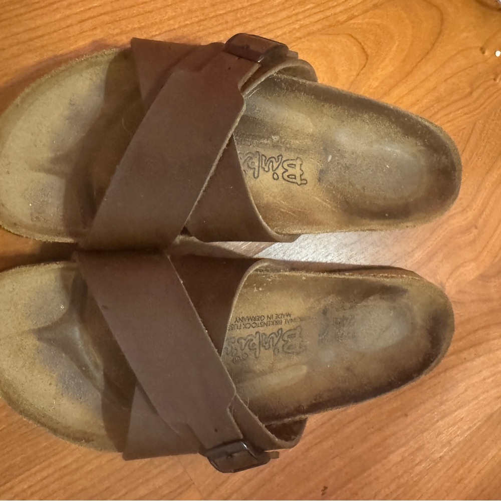 Birkenstock Santosa Birkis Sandals Brown Leather